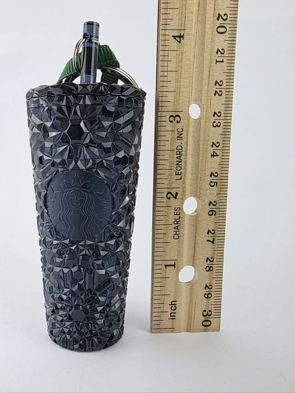 Starbucks Cold Cup Ornament Keychain 2024 Navy Gemstone